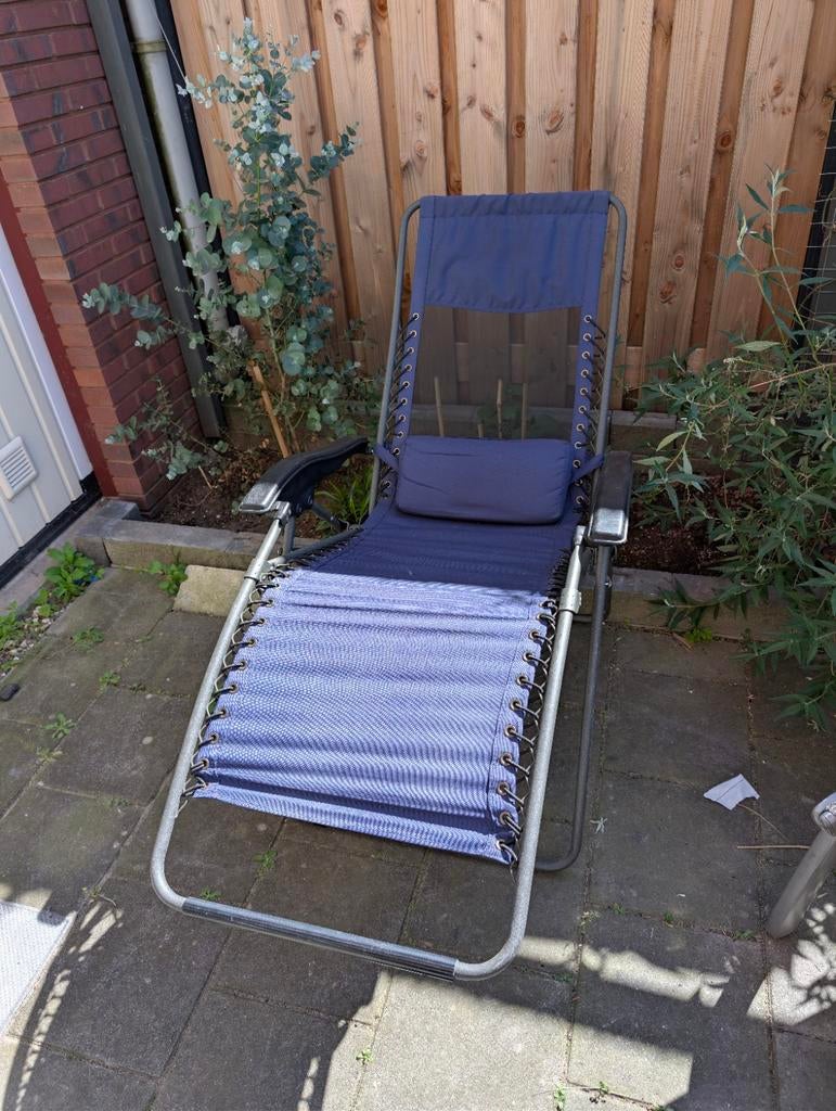 Comfortabele relaxstoel voor camping of tuin, Ophalen of Verzenden, Gebruikt, Aluminium, Verstelbaar