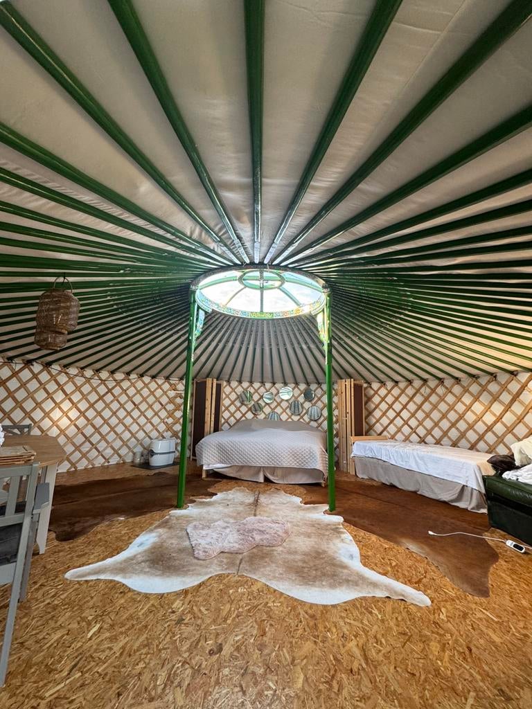 Yurt 7 meter zonder schimmel 2 jaar oud, Caravans en Kamperen, Ophalen, Zo goed als nieuw