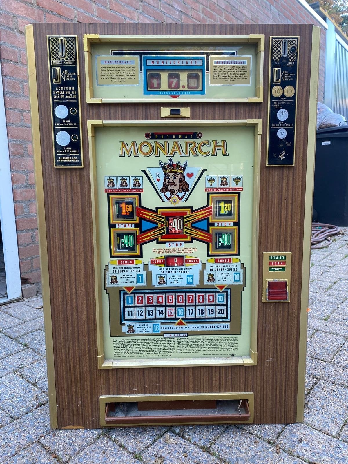 Vintage Monarch gokkast - Kolomat Monarch, Overige munten, Ophalen of Verzenden, Gebruikt
