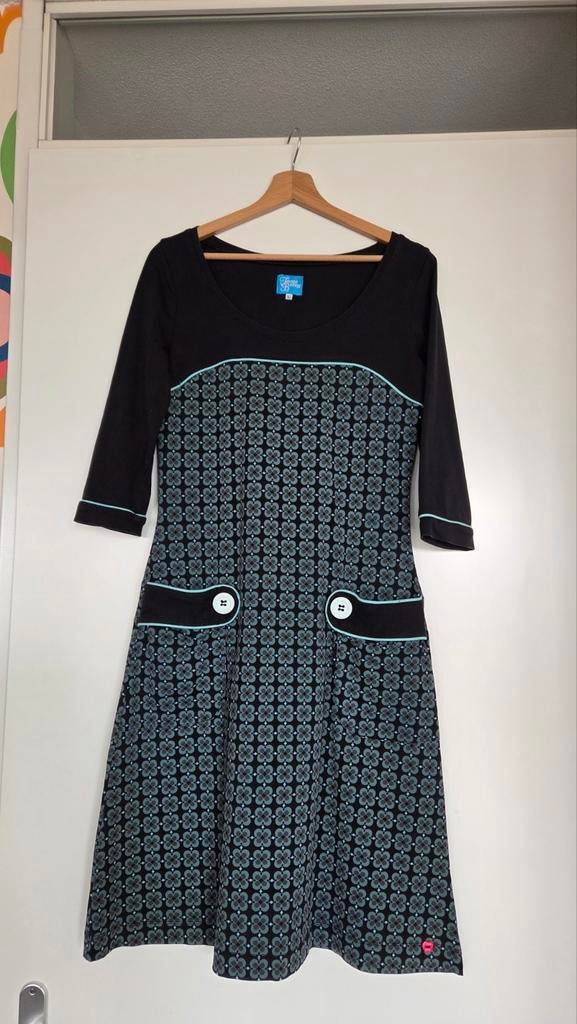Tante Betsy jurk met geometrische print en zakken, Tante Betsy, Maat 42/44 (L), Zo goed als nieuw, Knielengte