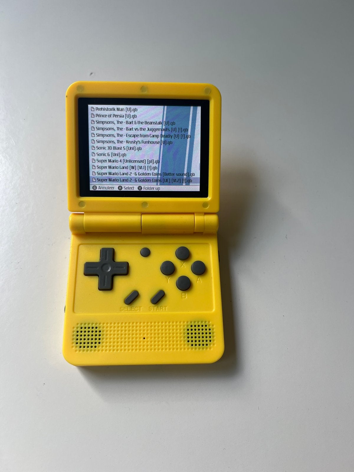 Powkiddy V90 (GBA SP clone) - Retro Draagbare Game Console, Spelcomputers en Games, Ophalen of Verzenden, Gebruikt, Game Boy Advance SP