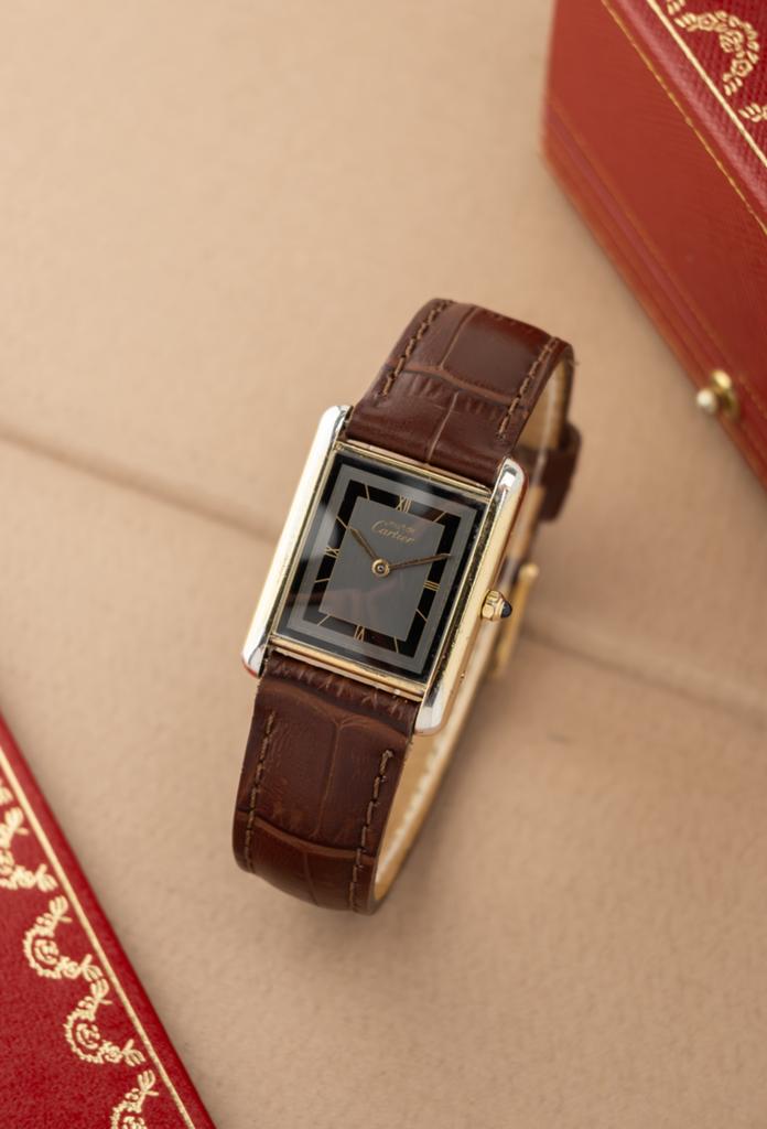 Cartier Tank Must / Uitstekende staat, Sieraden, Tassen en Uiterlijk, Horloges | Heren, Overige merken, Leer, Polshorloge, Ophalen of Verzenden