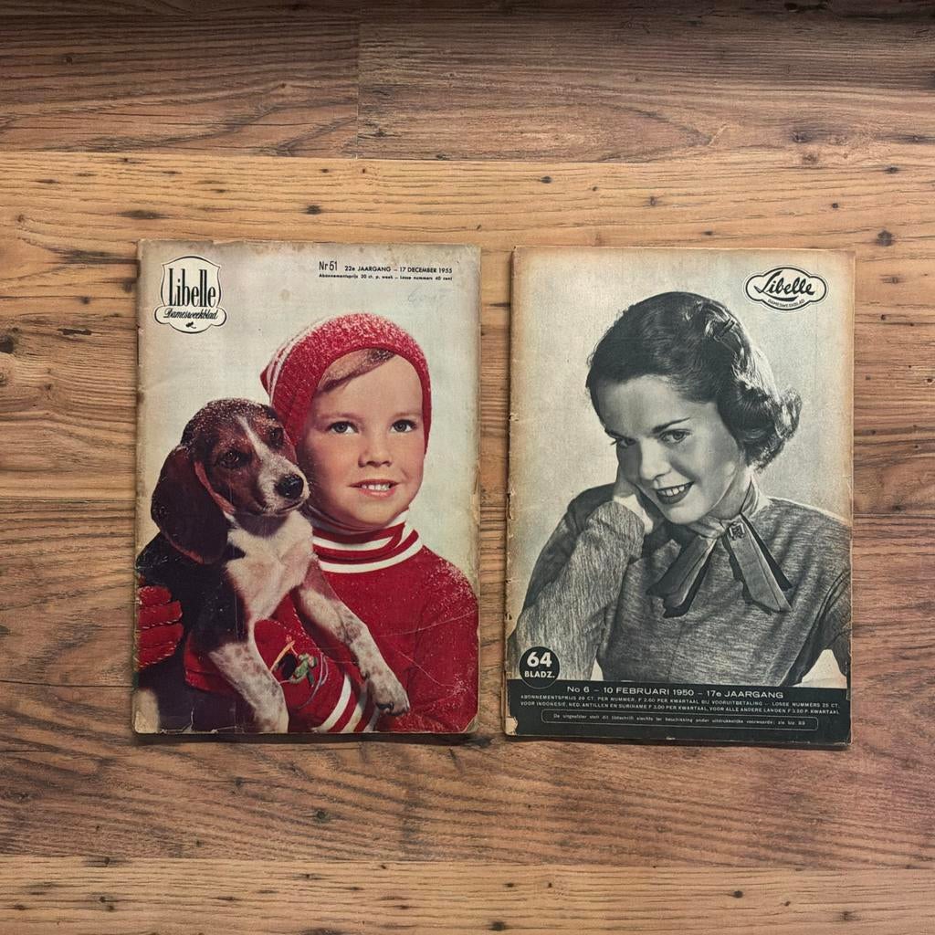 Libelle Damesweekblad - 1950 & 1955 (2 stuks), Ophalen of Verzenden, Gelezen, Damesbladen