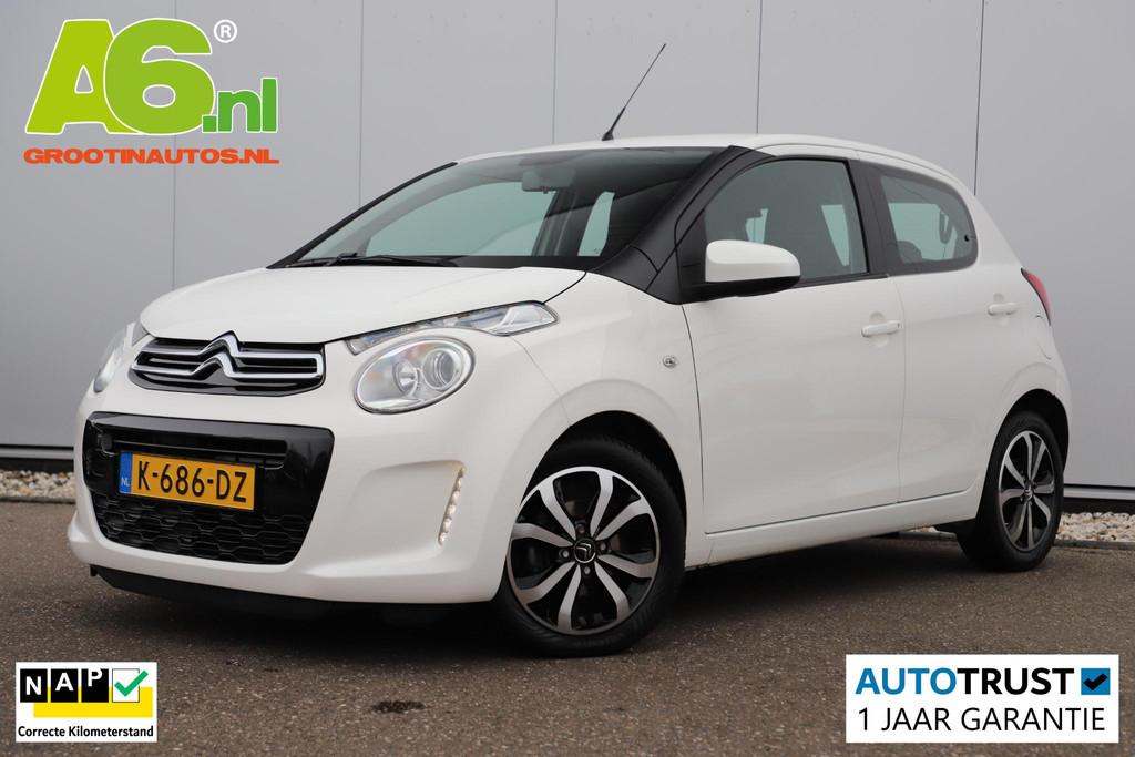 Citroen C1 1.0 VTi Shine 15 inch LMV Navigatie Achteruitrijc, Voorwielaandrijving, Stof, Gebruikt, Euro 6