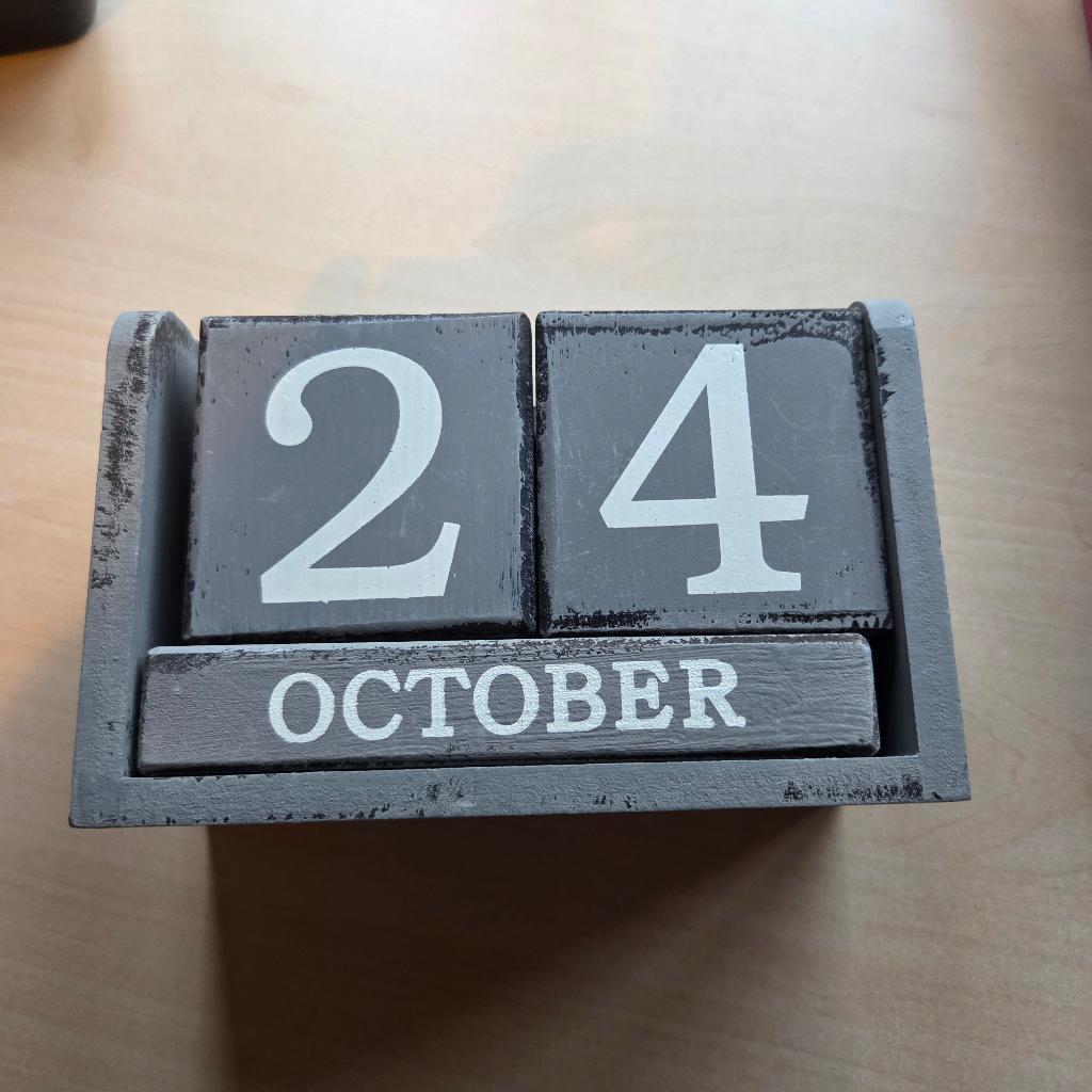 Houten Blokken Datum kalender, Gebruikt, Verzenden, Nvt, Dagkalender