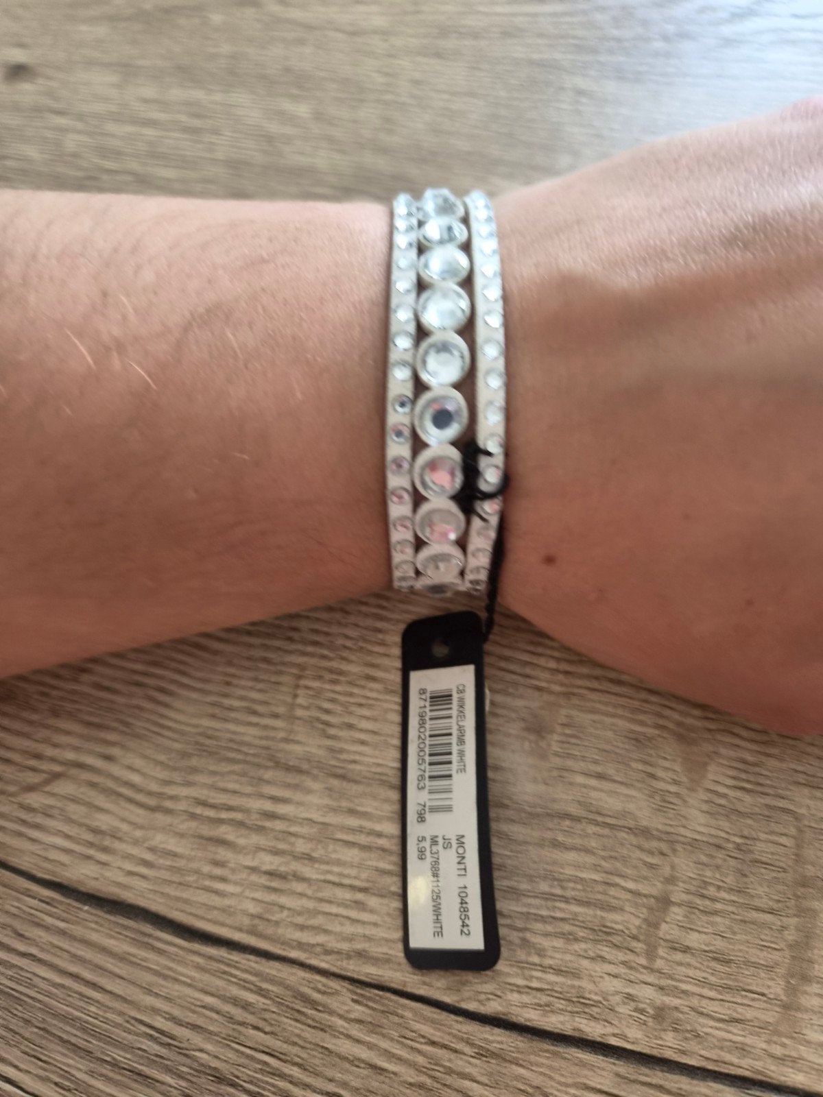 Armband, Ophalen of Verzenden, Nieuw, Wit, Met strass