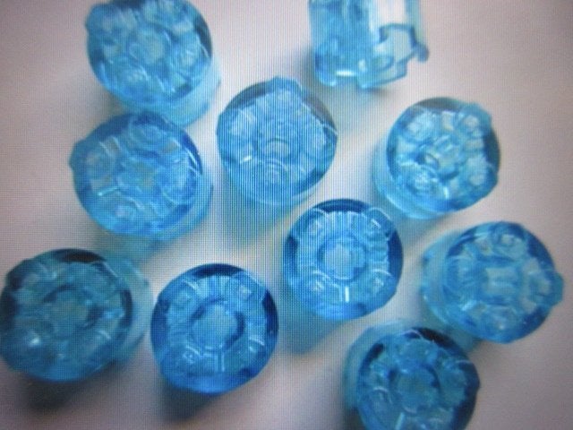 nr. 5667, 10 ronde, transparante 2x2 stenen., Ophalen of Verzenden, Zo goed als nieuw, Losse stenen, Lego