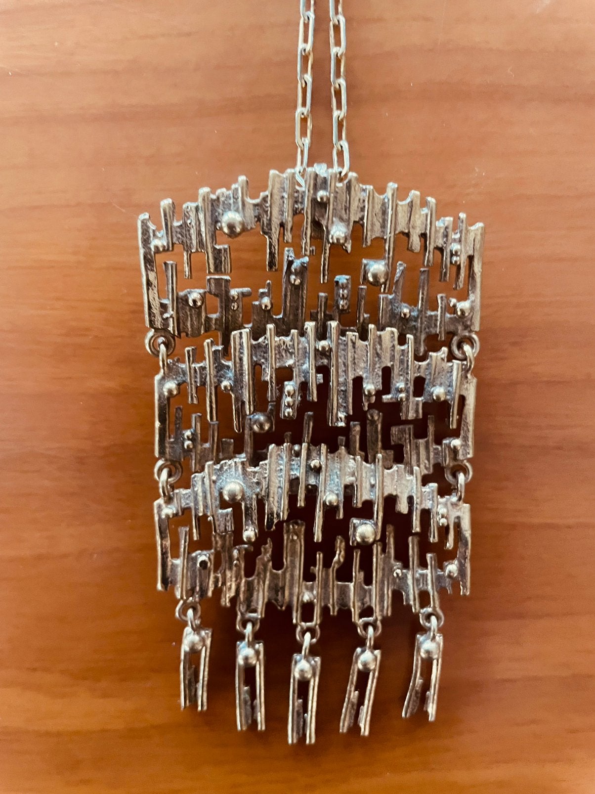 Prachtige bronzen hanger uit Finland 70er jaren, Ophalen of Verzenden, Zo goed als nieuw, Overige kleuren, Overige materialen