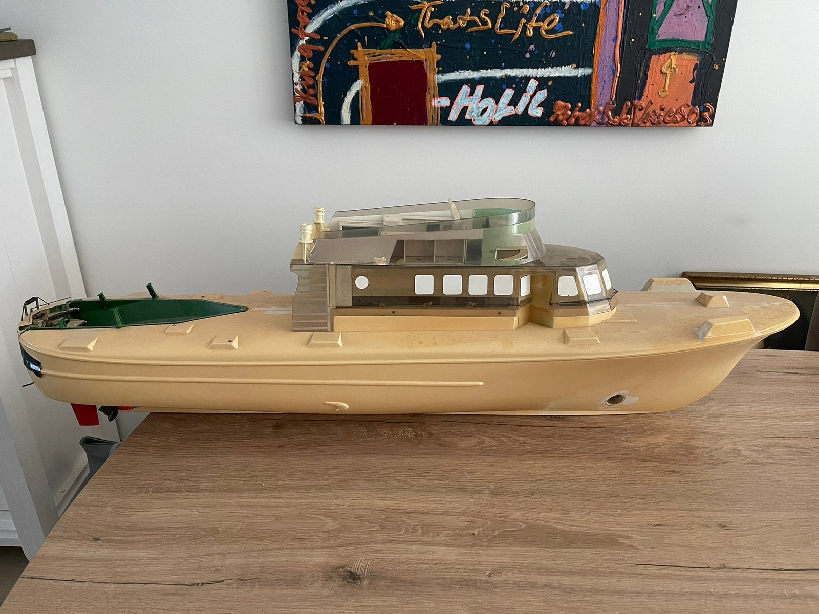 Rc boot schip reddingsboot 107cm vintage, Hobby en Vrije tijd, Modelbouw | Boten en Schepen, Ophalen, Gebruikt, Groter dan 1:32