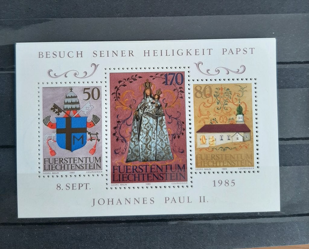 Liechtenstein 1985 Bezoek Paus Johannes Paulus II Postfris, Ophalen, Overige landen, Postfris
