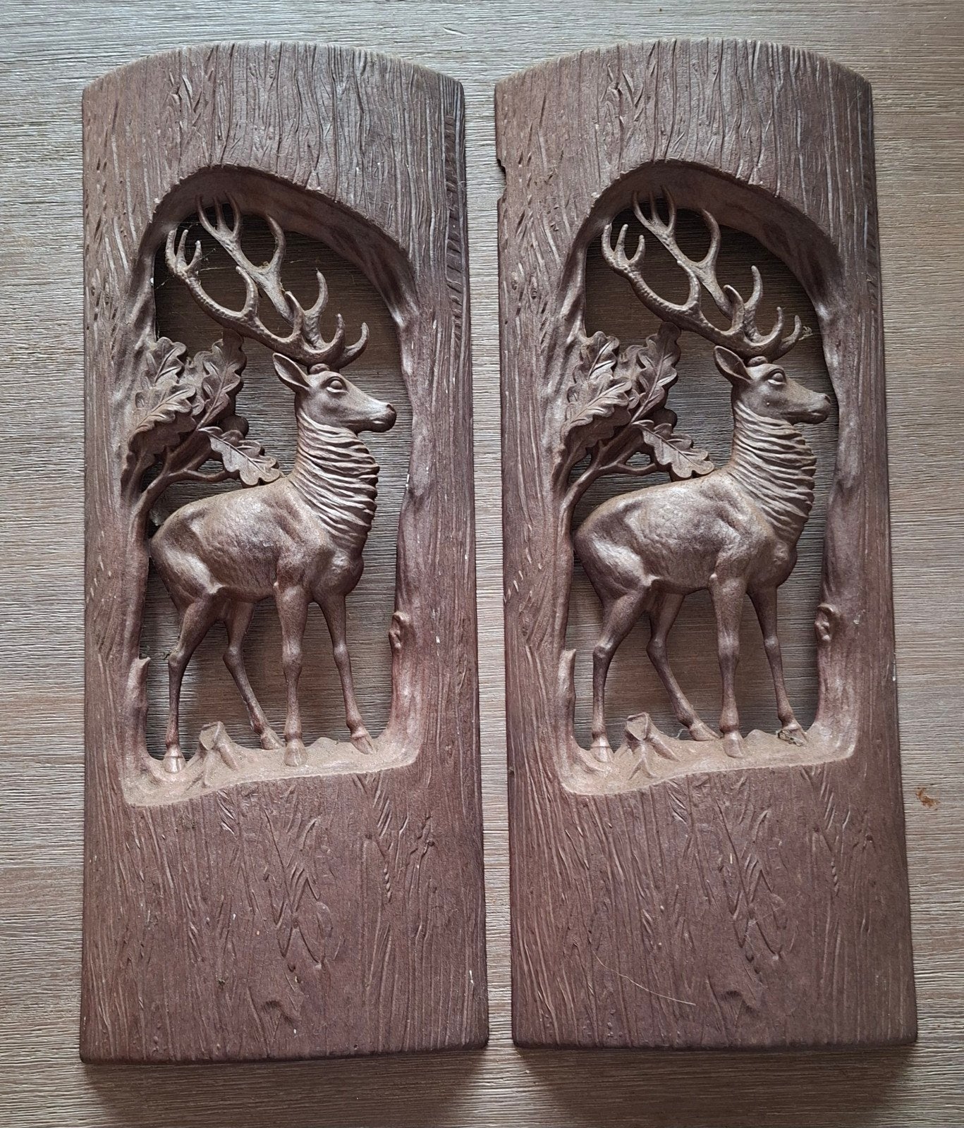wanddecoraties met herten. Kunststof., Kunststof, Ophalen of Verzenden, Handgemaakt, Wanddecoratie