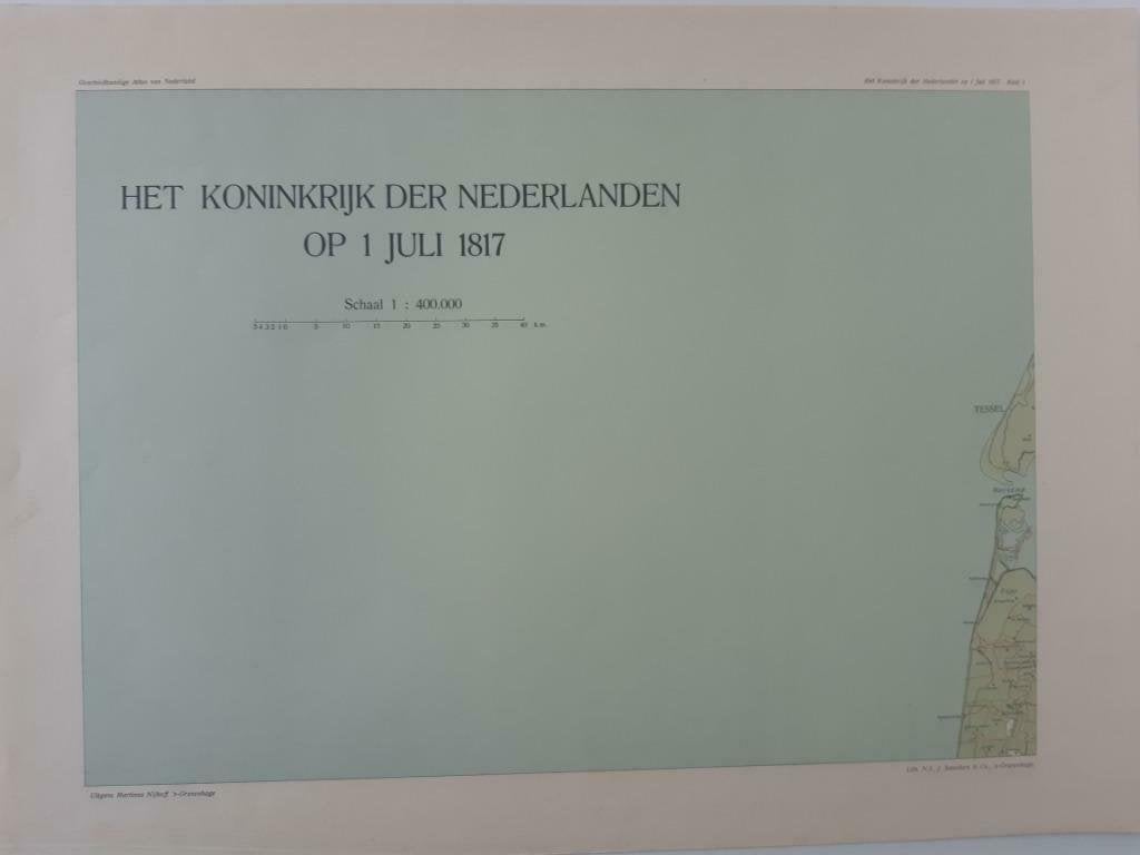 B104/ Plattegrond Noord West Nederland op 1-7-1817. Litho, Antiek en Kunst, Ophalen of Verzenden