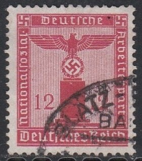 Rijk 1942 161 Dienst 12p Adelaar, Gest, Ophalen of Verzenden, Overige periodes, Gestempeld