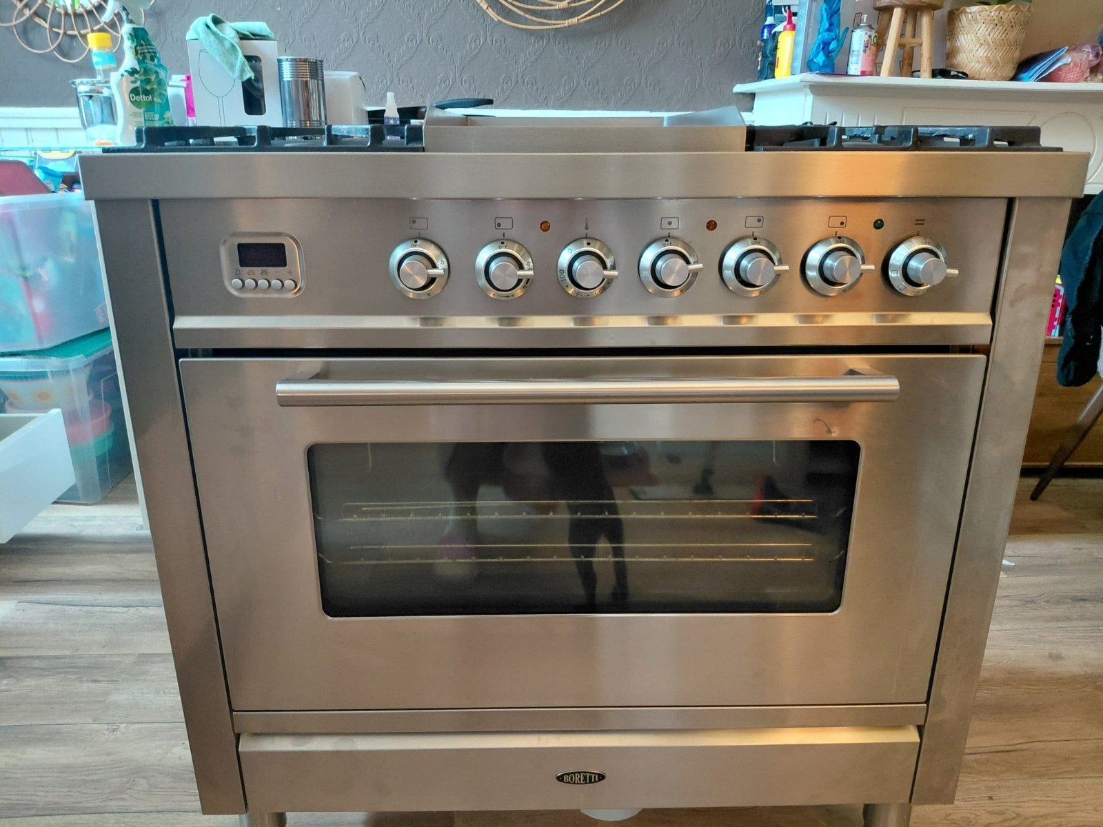Boretti Fornuis met Oven - Vrijstaand Gasfornuis, Ophalen, Gebruikt, 60 cm of meer, 4 kookzones