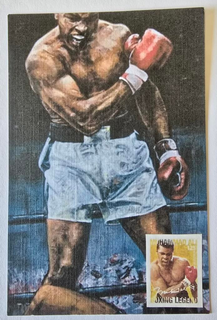 Mohammed ali , 1x postkaart , 2 x blok, Ophalen, Overige landen