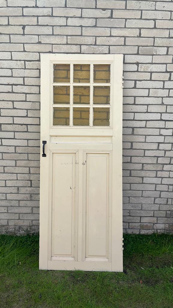 Vintage massieve binnendeur, Doe-het-zelf en Verbouw, Deuren en Horren, Ophalen, Gebruikt, Binnendeur, 200 tot 215 cm