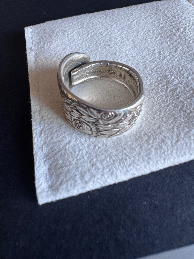 Unieke handgemaakte ring van vintage lepel/vork – Maat 17/18, Gebruikt, Ophalen of Verzenden, 17 tot 18, Dame