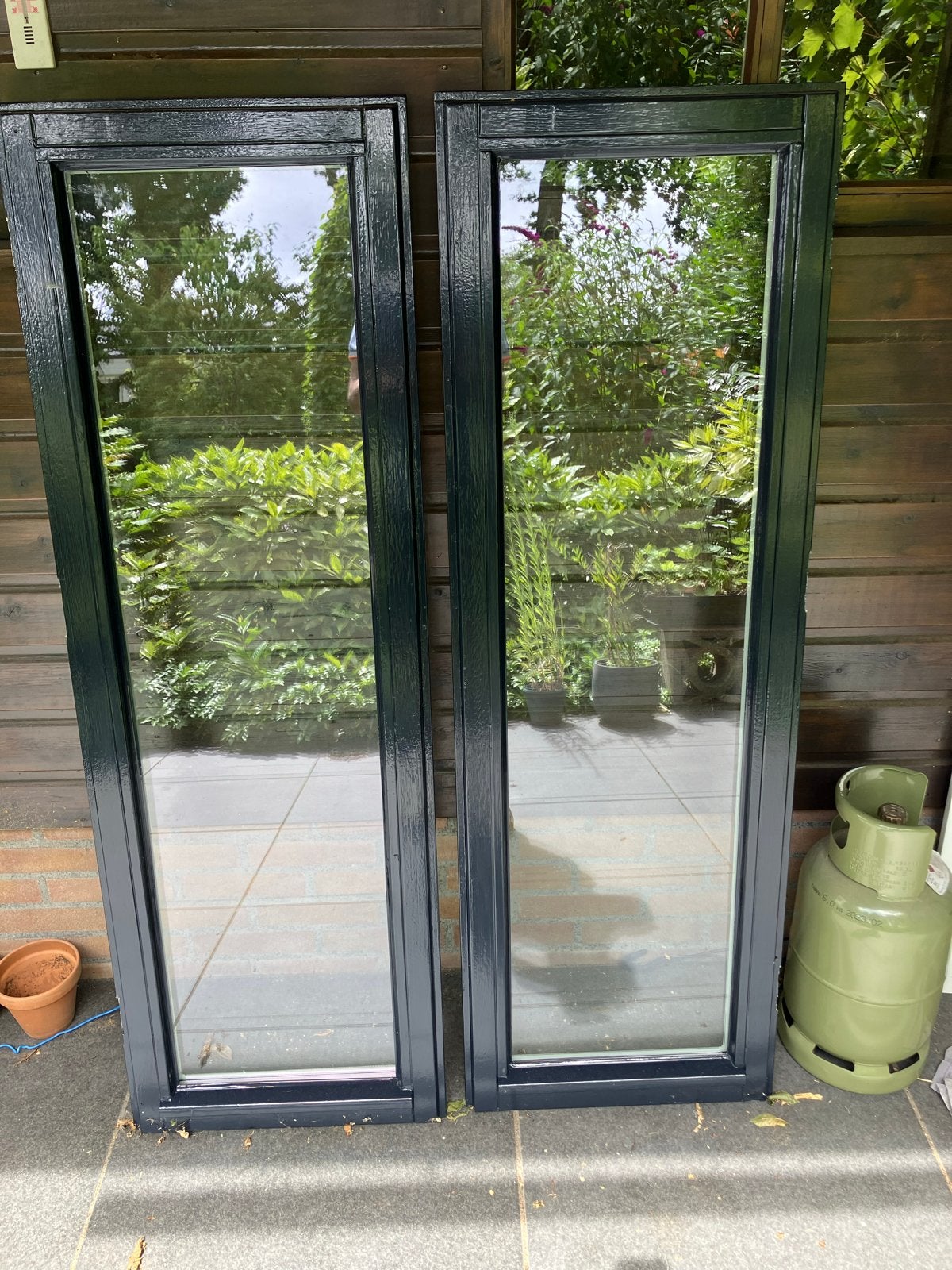 Uitzetramen met HR++ glas - 2 stuks. Zo goed als nieuw, Ophalen, Gevelraam of Ruit, Minder dan 80 cm, 160 cm of meer