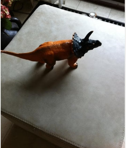 Dino saurus lengte 32 cm oranje/zwart, Oranje, Overige typen, Ophalen of Verzenden, Zo goed als nieuw