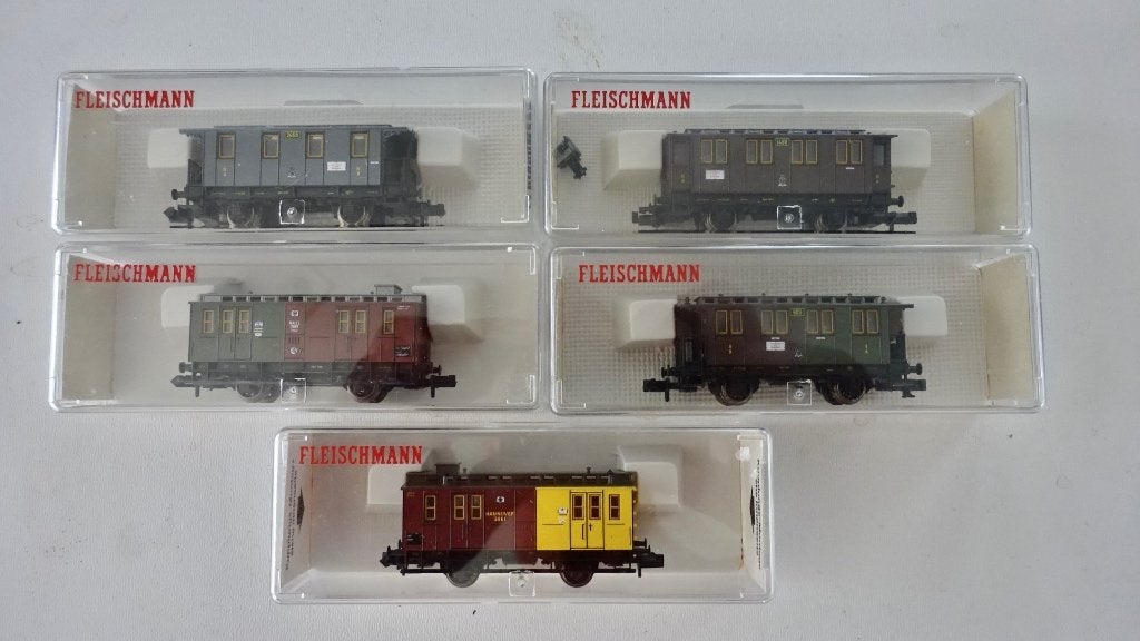 Fleischmann Piccolo 5-delige personenwagen set, Gelijkstroom, Fleischmann, Wagon, Ophalen of Verzenden
