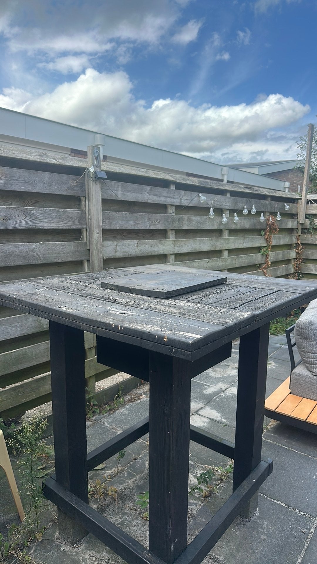 Bier statafel, Tuin en Terras, Tuintafels, Ophalen, Gebruikt, Vierkant, Hout