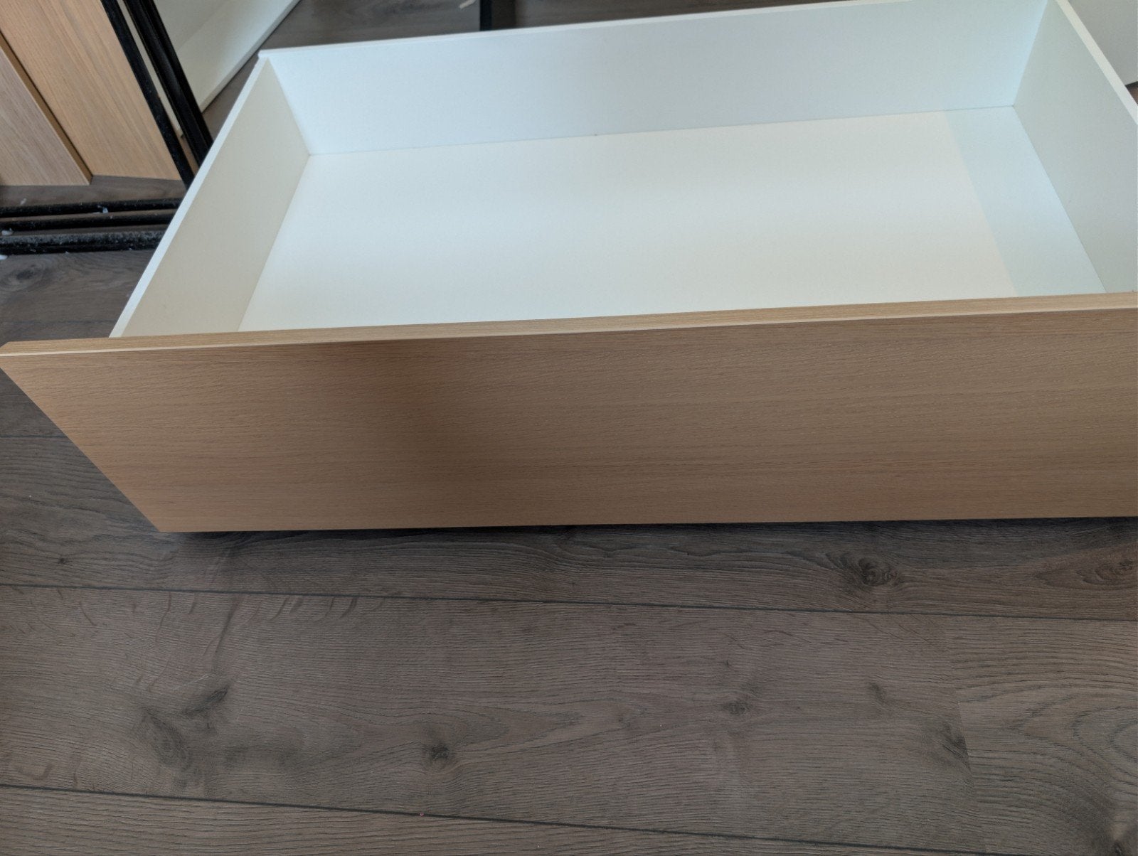 4x Bedlade Malmo in licht eikenhout, Ophalen, Eenpersoons, Beige, Zo goed als nieuw