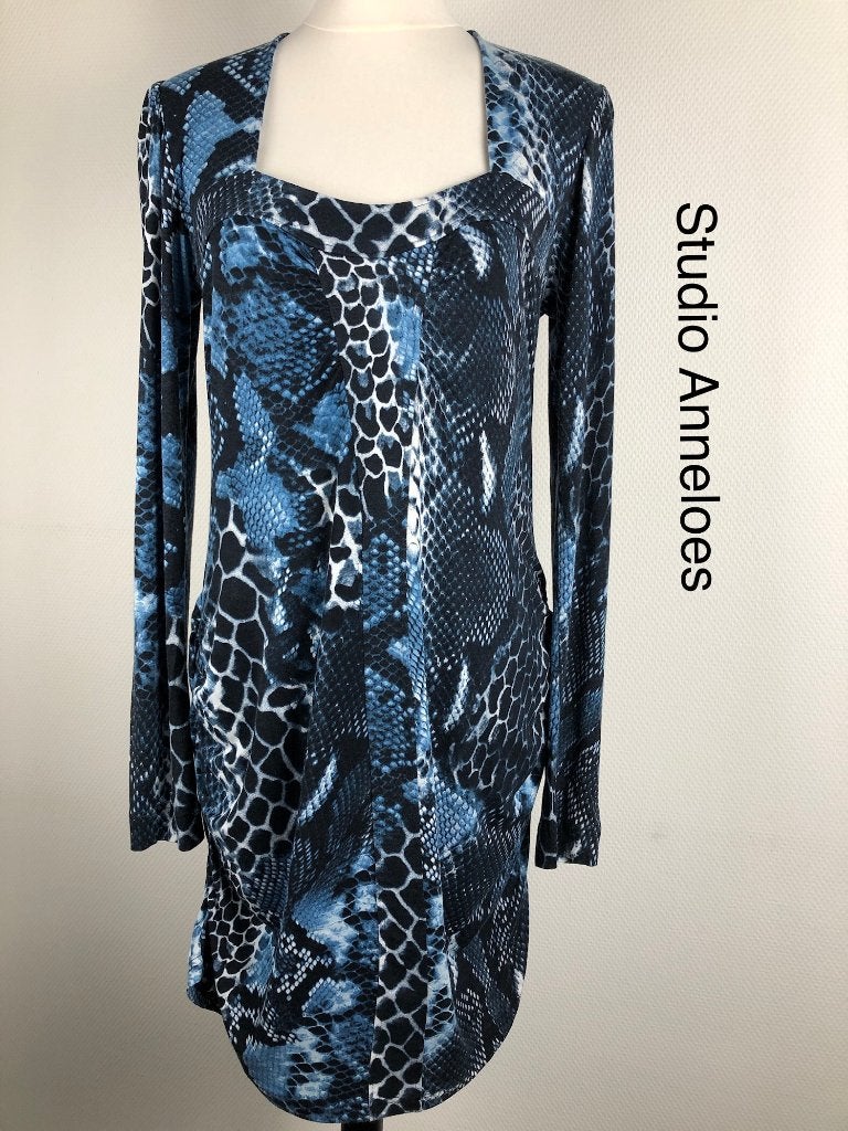 Studio Anneloes Jurk  (mt: 40) UR/8639, Maat 38/40 (M), Studio Anneloes, Blauw, Studio Anneloes
