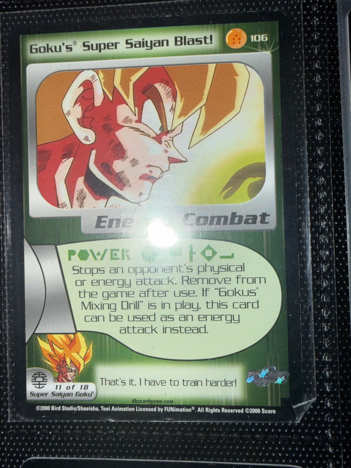 Dragon Ball Z TCG: Goku's Super Saiyan Blast! (2000), Ophalen of Verzenden, Gebruikt, Losse kaart