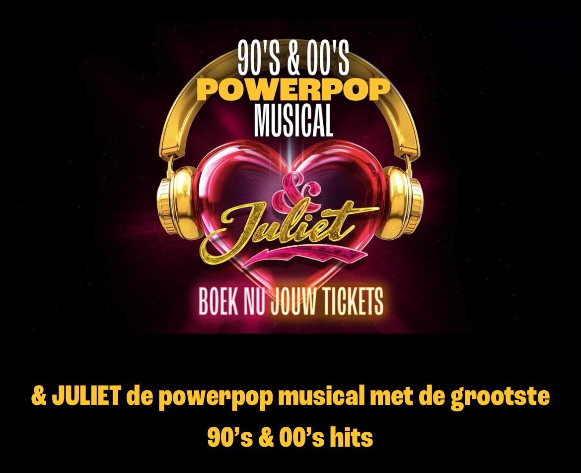& Juliet the Musical - 2 tickets - 3 oktober 15.00 u, Tickets en Kaartjes, Twee personen