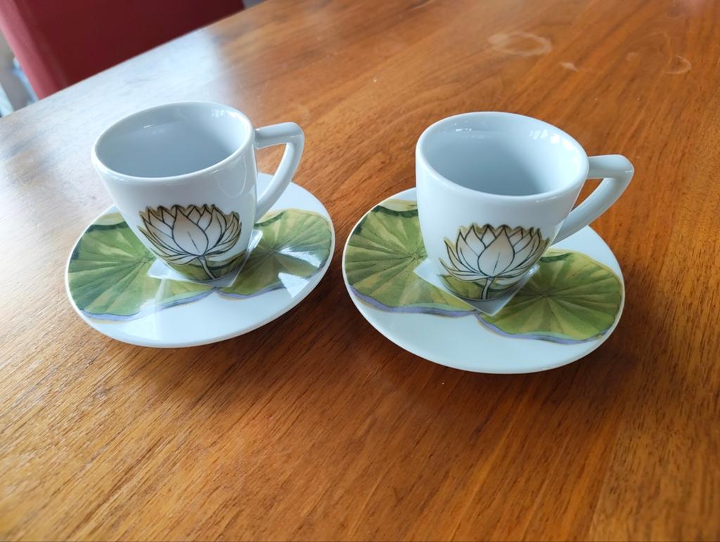 Nespresso Design Collection espresso kopjes met schotels, Keramiek, Ophalen of Verzenden, Zo goed als nieuw, Overige stijlen