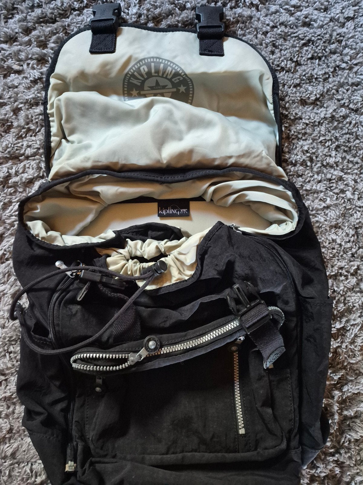 Kipling zwarte rugzak - Ideaal voor dagelijks gebruik, 45 tot 60 cm, Gebruikt, Kipling, 25 tot 40 cm