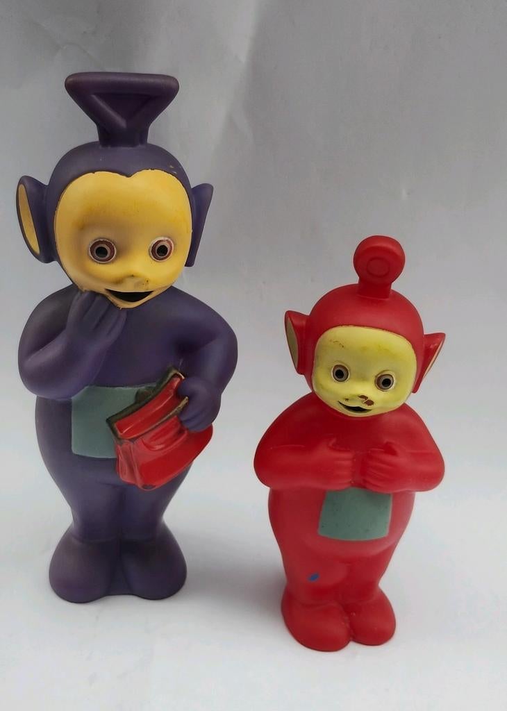 Vintage Teletubbies rubberen figuren - Tinky Winky en Po, Verzenden, Gebruikt, Jongen of Meisje