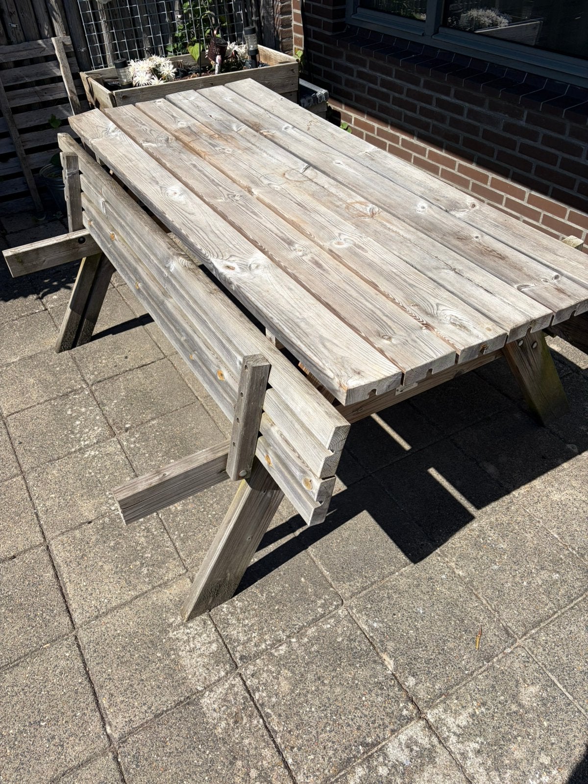 Picknicktafel, Tuin en Terras, Ophalen, Gebruikt, Inklapbaar, Rechthoekig