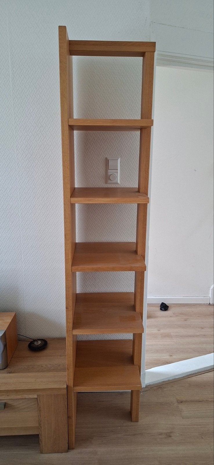 Eikenhouten Boekenkast / Open Kast - 208cm Hoog, Ophalen, Gebruikt, 25 tot 50 cm, 150 tot 200 cm