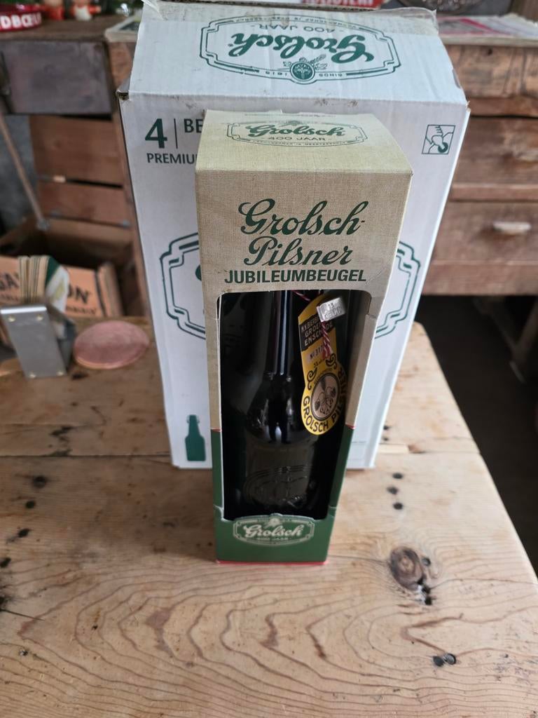 5 grote Grolsch 400 jaar jubileumbeugels, Ophalen of Verzenden, Flesje(s), Grolsch
