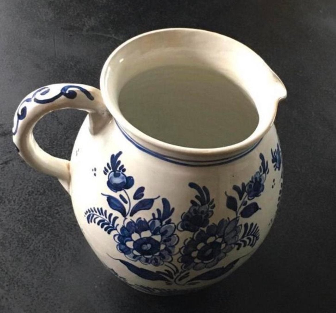 Antieke Delfts Blauwe vaas kan handgemaakt, 1880-1919, Antiek en Kunst, Antiek | Keramiek en Aardewerk, Ophalen
