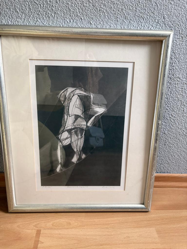 Anette Kramer Seilakrobat ingelijste abstracte kunst, Antiek en Kunst, Kunst | Schilderijen | Klassiek, Ophalen of Verzenden