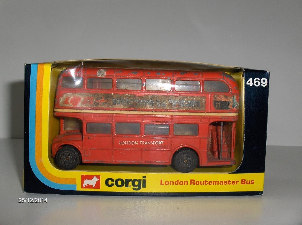 London transport routemaster, corgi 469,bta + doosje, Ophalen of Verzenden, Gebruikt, Bus of Vrachtwagen, Corgi