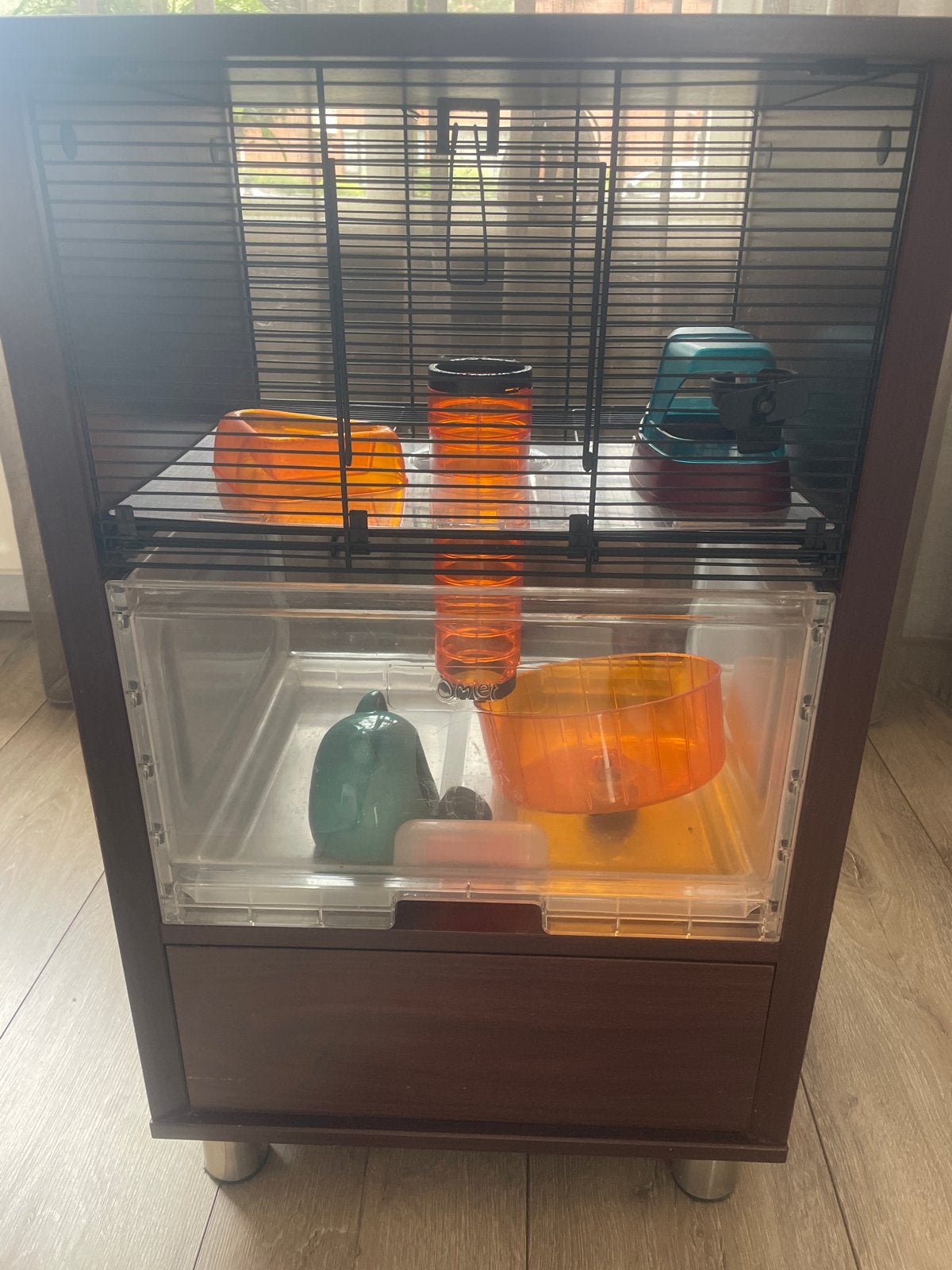 Mooie Hamsterkooi met toebehoren., Dieren en Toebehoren, Knaagdieren en Konijnen | Hokken en Kooien, Ophalen, Kooi, Gebruikt, 60 tot 90 cm