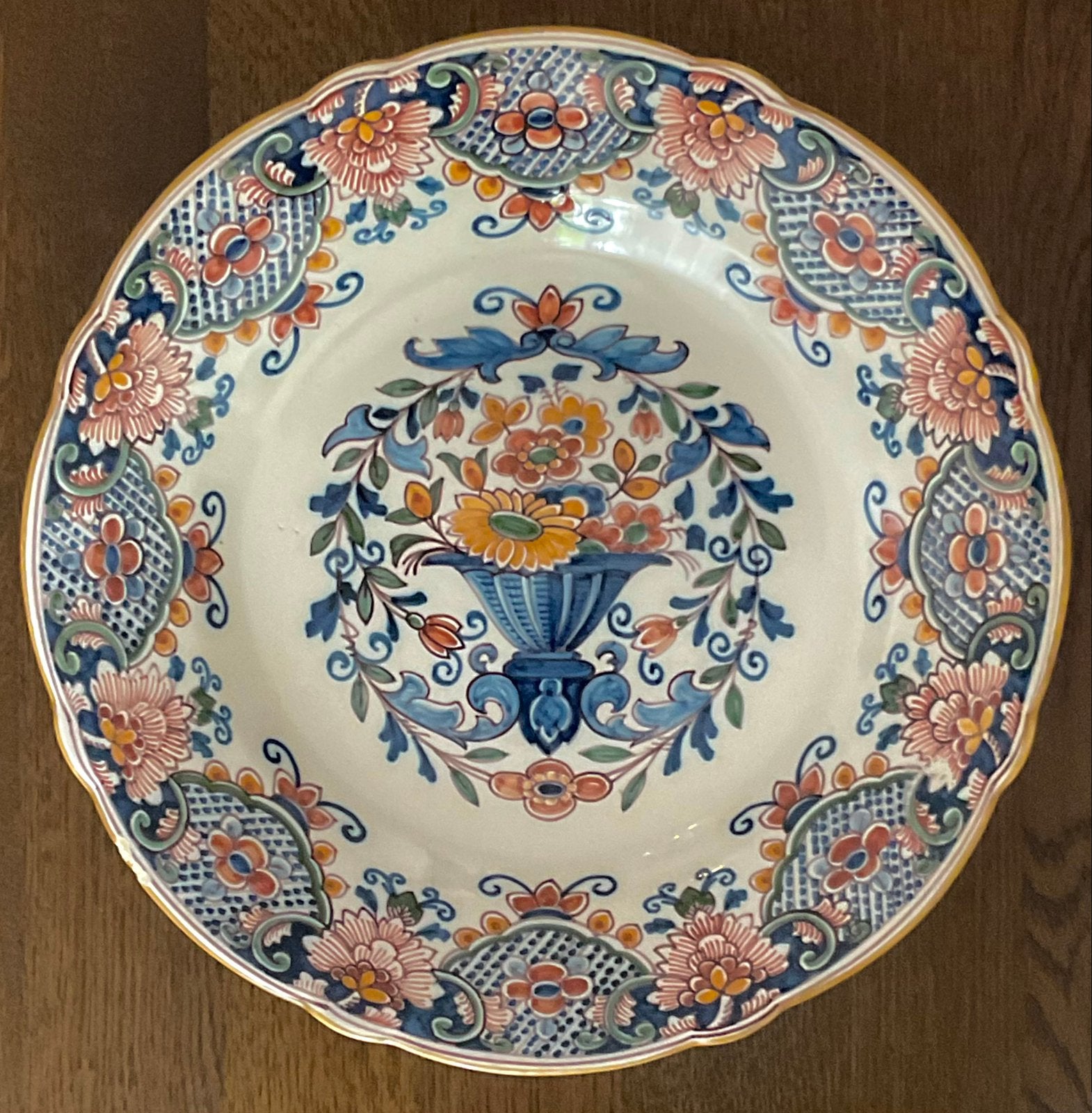 Antiek Makkum aardewerk schotel met bloemmotief, Antiek en Kunst, Ophalen