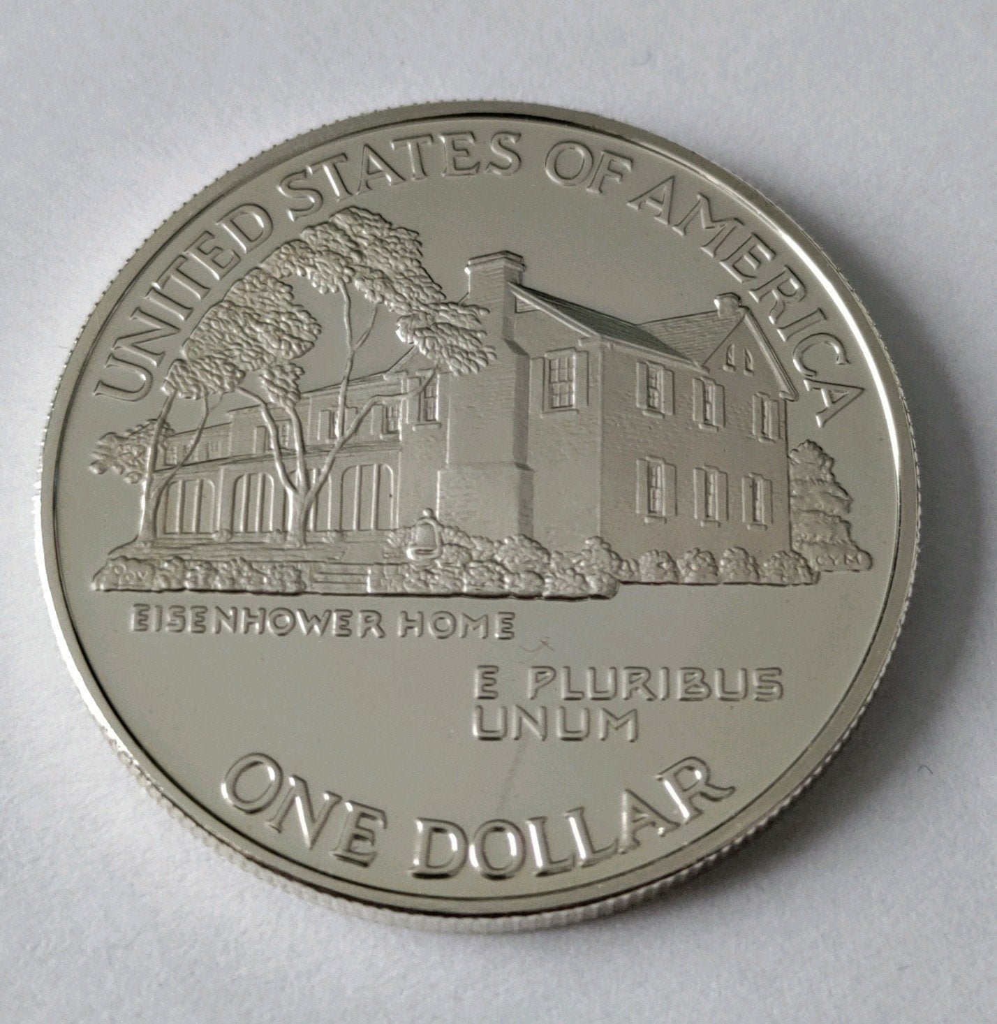 Zilveren dollar - 1990 Eisenhower Centennial One Dollar Munt, Postzegels en Munten, Munten | Amerika, Ophalen of Verzenden, Noord-Amerika
