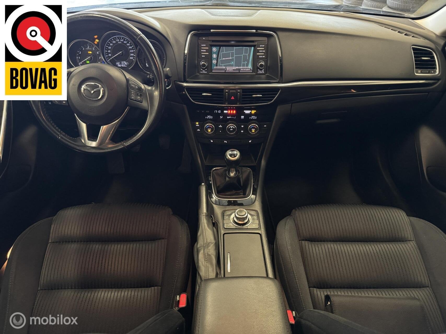 Mazda 6 Sportbreak 2.0 TS, Trekhaak, Climate control, Cruise, Auto's, Voorwielaandrijving, 680 kg, 4 cilinders, Origineel Nederlands