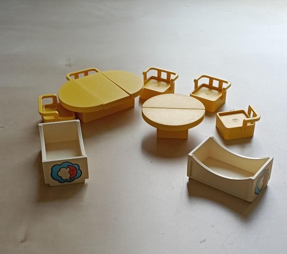 Vintage Poppenhuis Meubels - Eetkamer & Wiegjes, Ophalen of Verzenden, Gebruikt, Jongen of Meisje