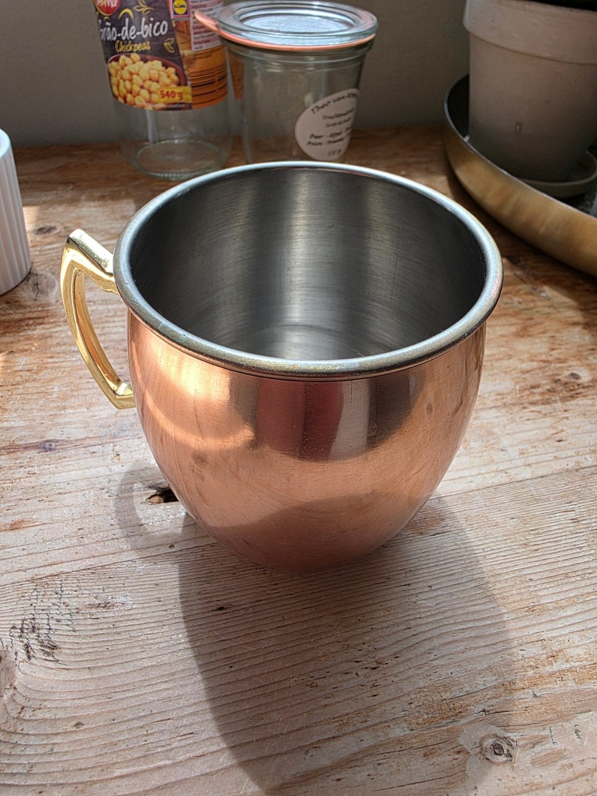 Moscow mule koperen Mok met Gouden Handvat, Ophalen of Verzenden