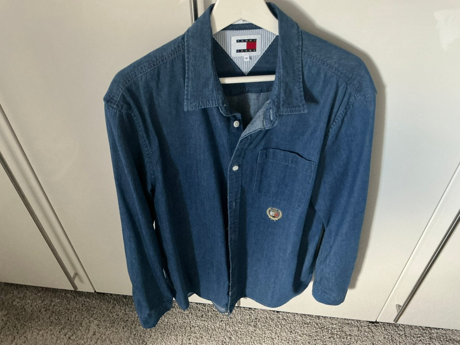 Tommy hilfiger jeans hemd  blauw nieuw, Ophalen of Verzenden, Nieuw, Maat 56/58 (XL), Blauw