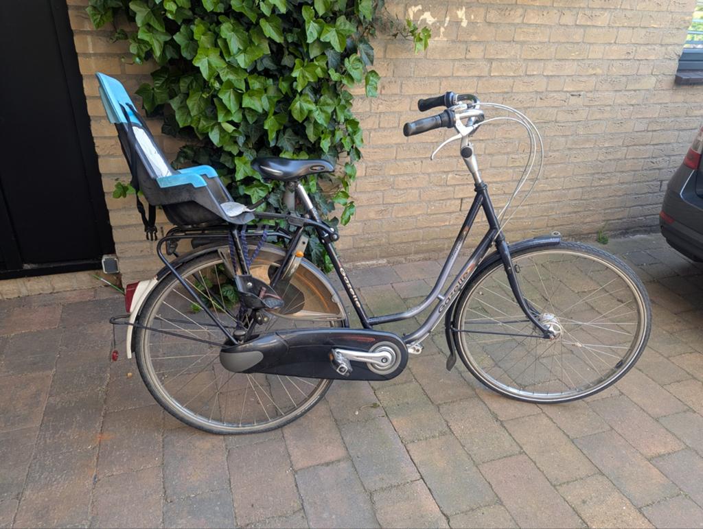 Gazelle Impala Damesfiets met Kinderzitje, Ophalen, Velgrem, Versnellingen, Gazelle