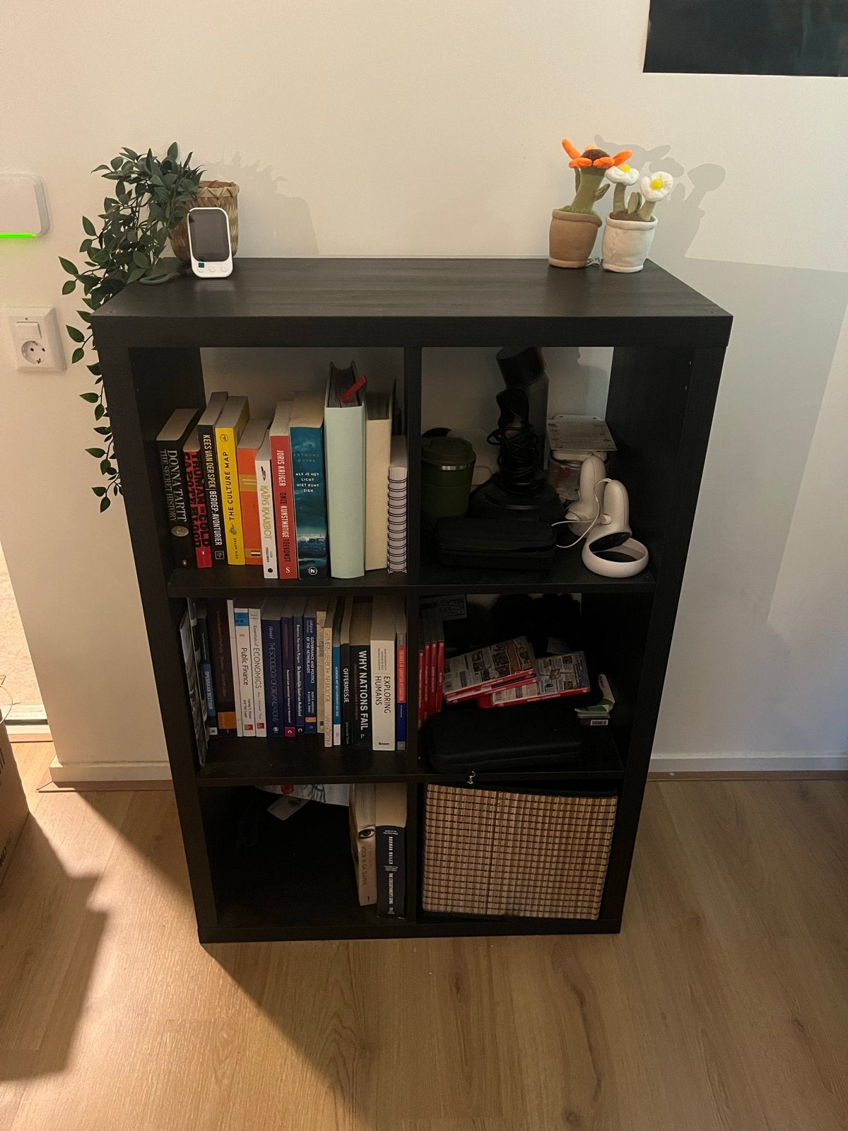 Zwarte IKEA KALLAX kast met 6 vakken - Goede staat, Ophalen, Met plank(en), 100 tot 150 cm, 50 tot 100 cm
