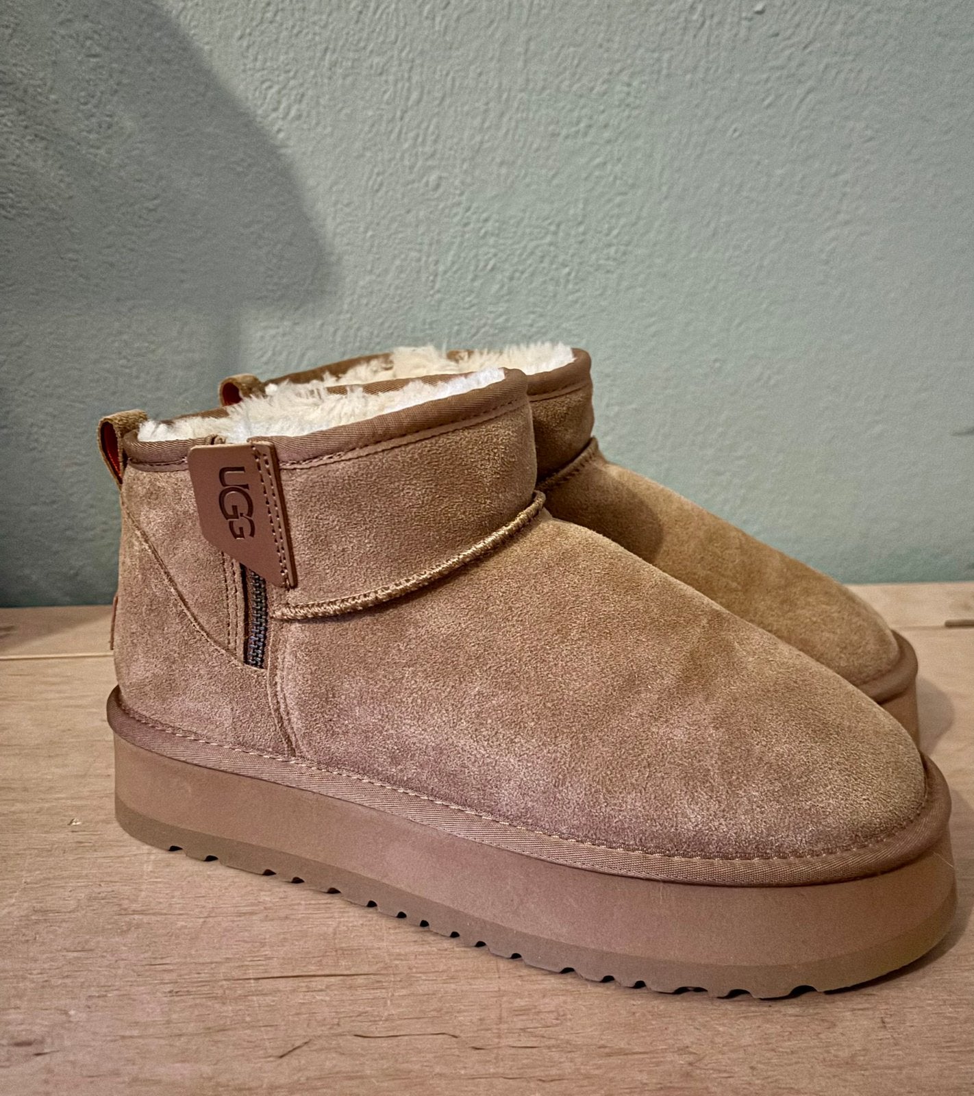 Comfortabele warme platform enkellaarsjes (UGG-style), Bruin, Lage of Enkellaarzen, Nieuw, Ophalen of Verzenden