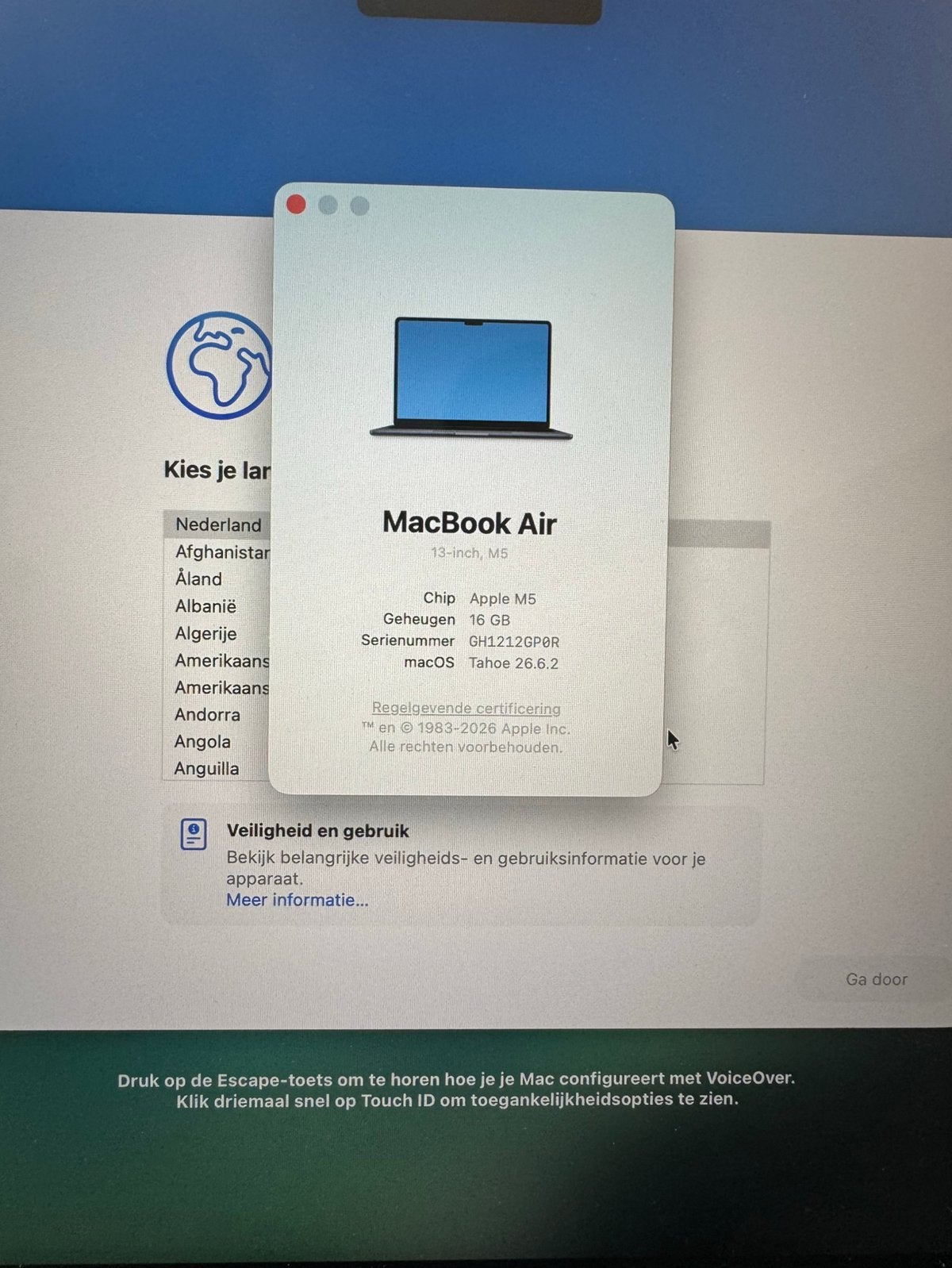 Apple MacBook Air 13-inch met M5-chip, 16GB RAM en 1TB SSD., Computers en Software, Ophalen of Verzenden, Nieuw, MacOS