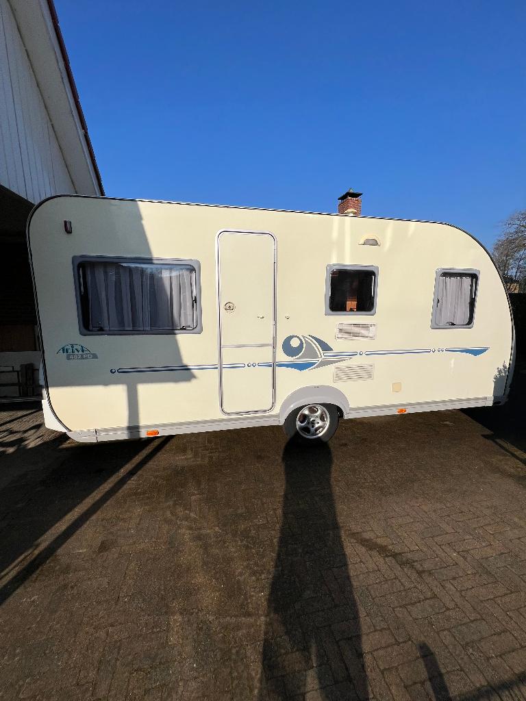 Caravan Adria Adiva 462 PD vertrek klaar met inventaris, Caravans en Kamperen, Rondzit, Dwarsbed, Particulier, Adria